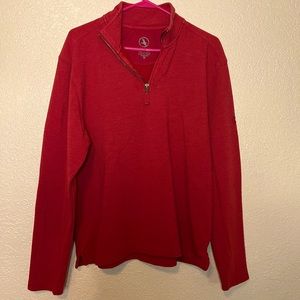 AIGLE Red Sweater with Elbow Patches - Size Medium
